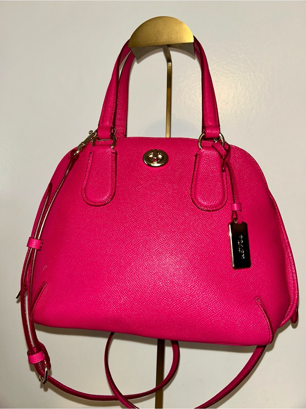 Coach Prince Hot Pink Ruby Dome Satchel Handbag